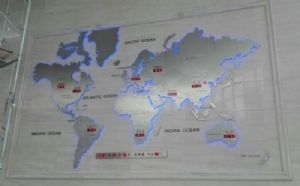 浙江酒店世界时间地图屏电子钟/宾馆时差钟/国际钟