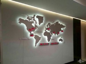 上海酒店世界时间电子钟地图屏/国际时间时差钟/多国时间钟