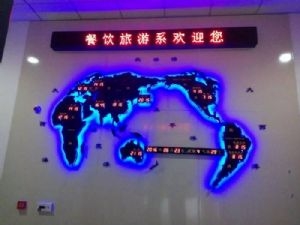 学校世界时间钟立体地图屏/校园世界地图装饰墙